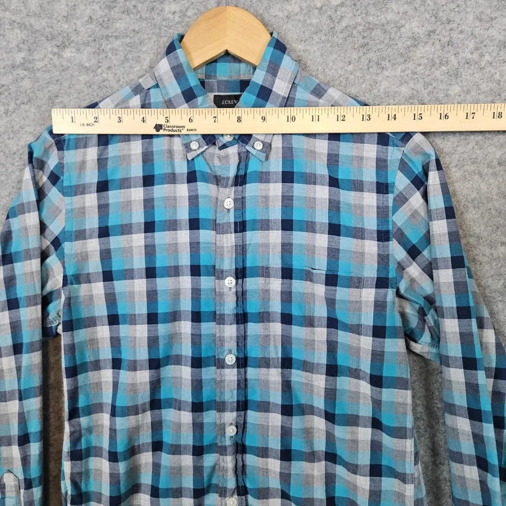J Crew Men's Plaid/Checked Shirt Size XS 100% Cotton‎ Preppy Church Academia